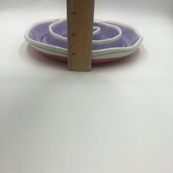 Department 56 Decorative Purple Swirl Plate Oven Dishwasher Safe - Picture 7 of 7